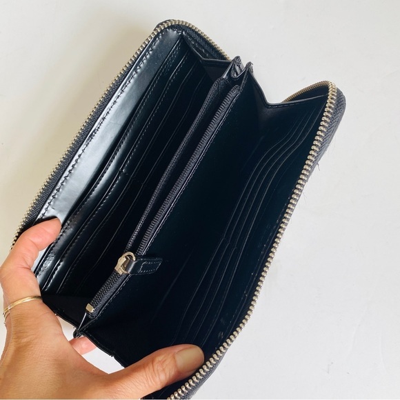 Club Monaco zip around calf hair leather wallet NEW - Picture 5 of 10